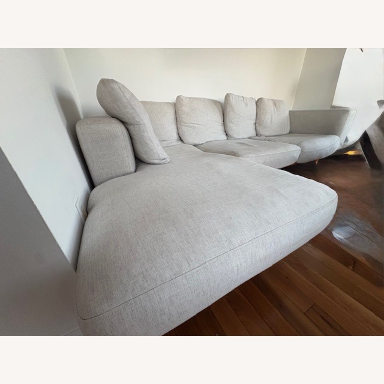 West Elm New Port White Fabric 2 Piece Sectional - image-2