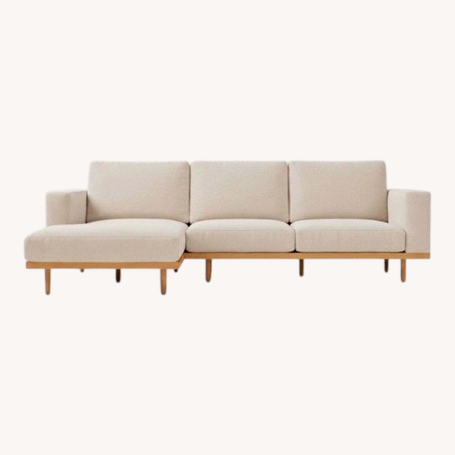 West Elm New Port White Fabric 2 Piece Sectional - image-0