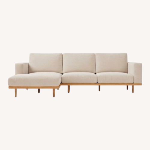 Used West Elm New Port White Fabric 2 Piece Sectional for sale on AptDeco