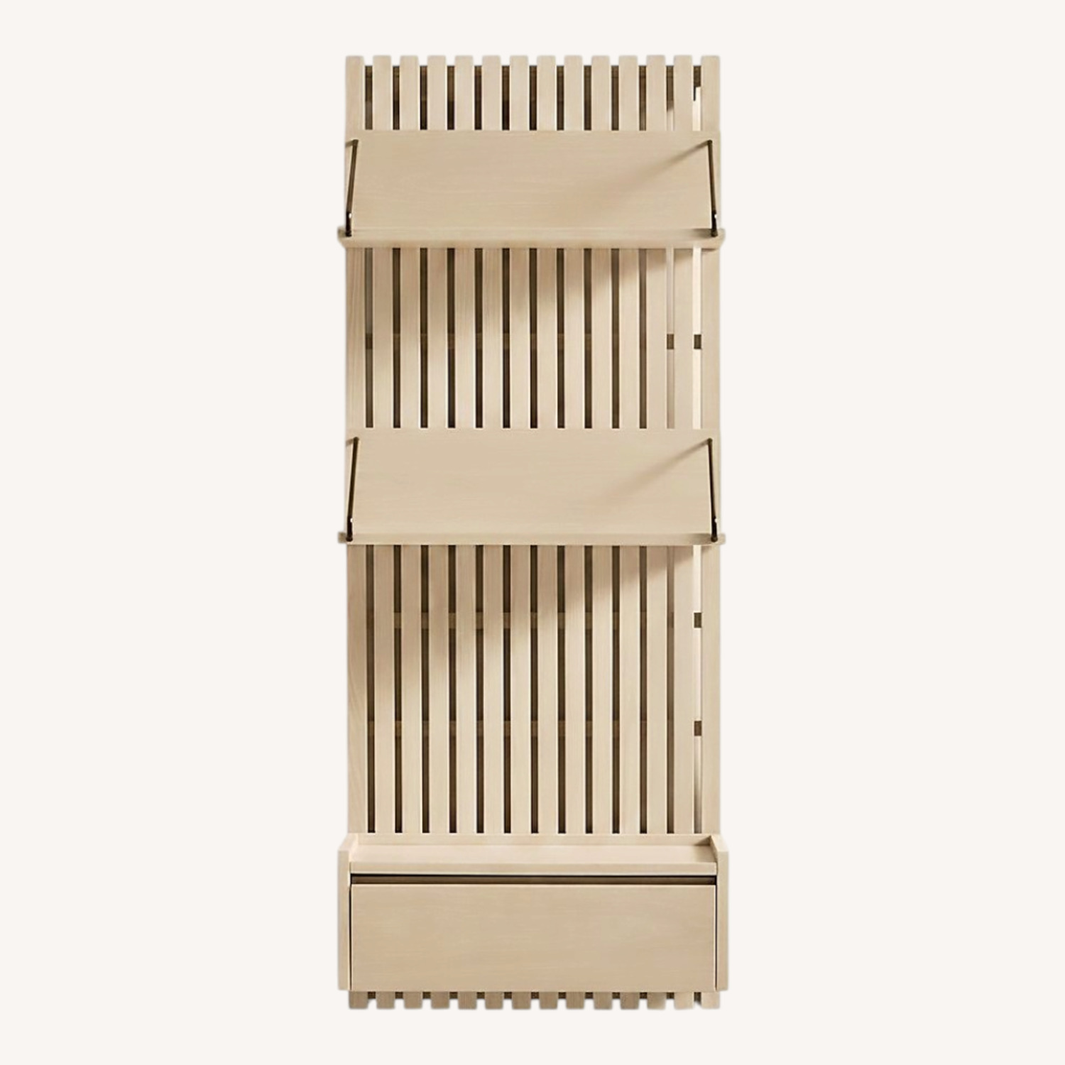 Crate & Barrel Batten Natural Wood Wall Shelf - image-0