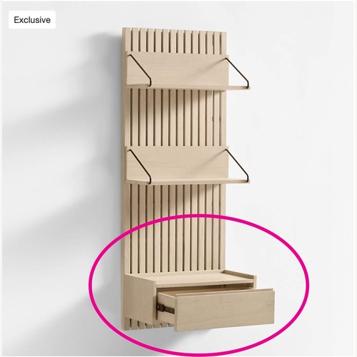 Used Crate & Barrel Batten Natural Wood Wall Shelf for sale on AptDeco