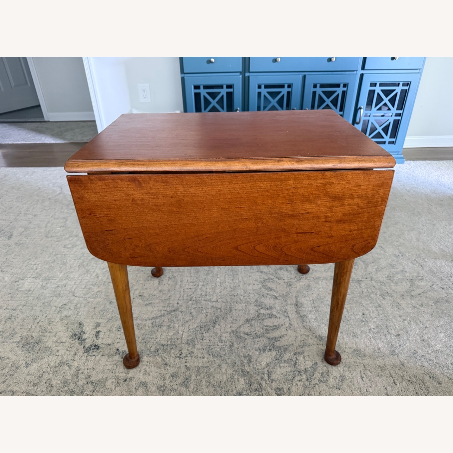 Vintage Solid Wood Drop-Leaf Table - Mid Century - image-1