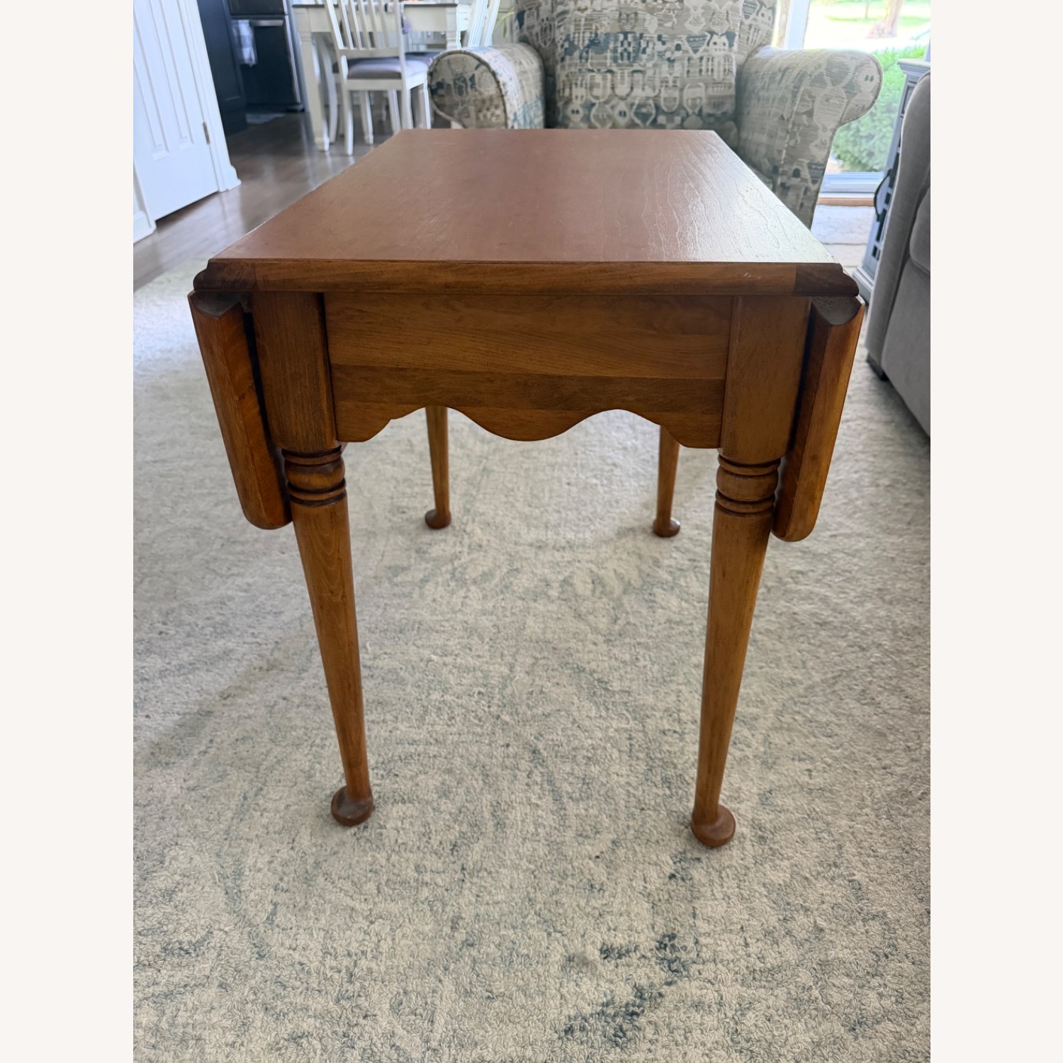 Vintage Solid Wood Drop-Leaf Table - Mid Century - image-2