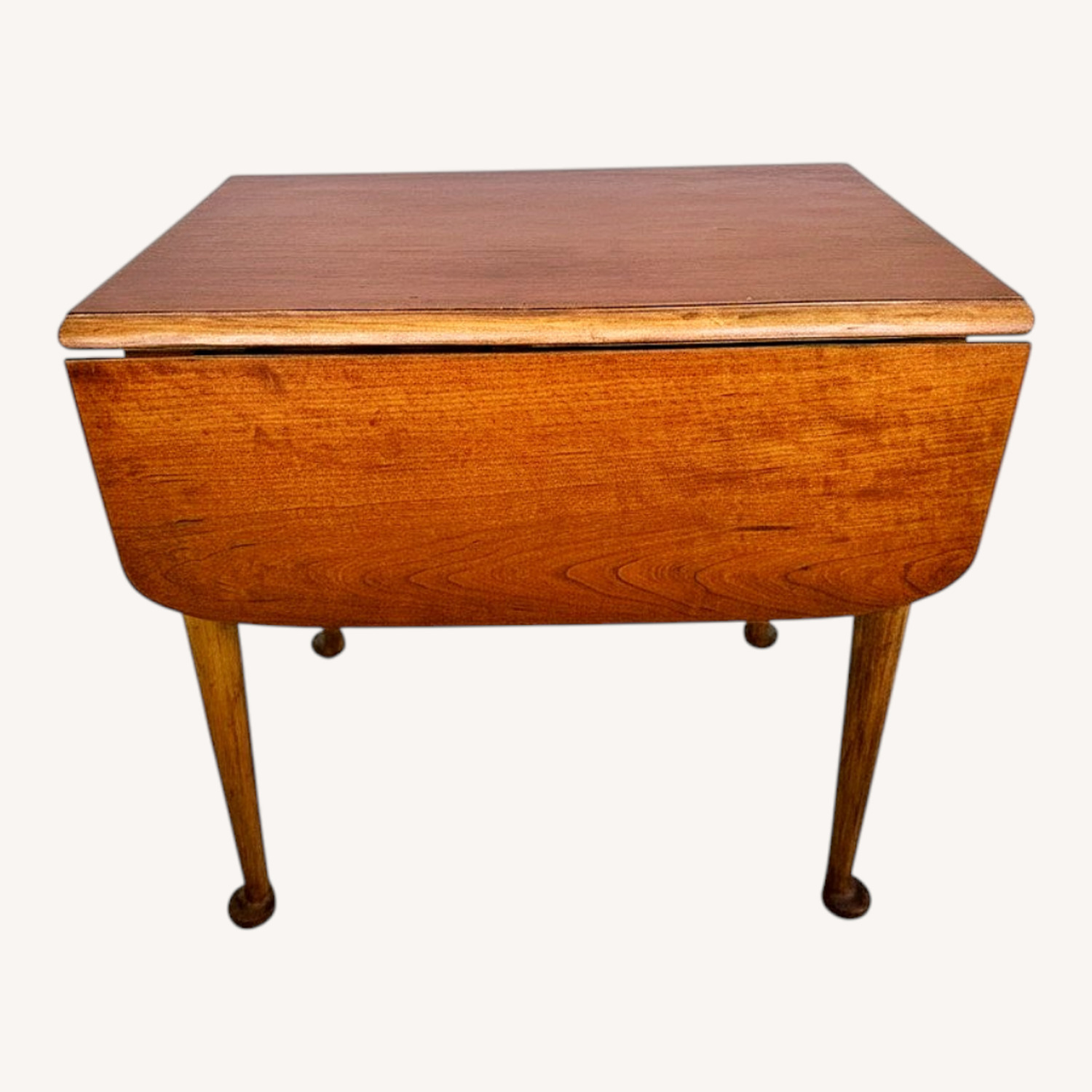 Vintage Solid Wood Drop-Leaf Table - Mid Century - image-0
