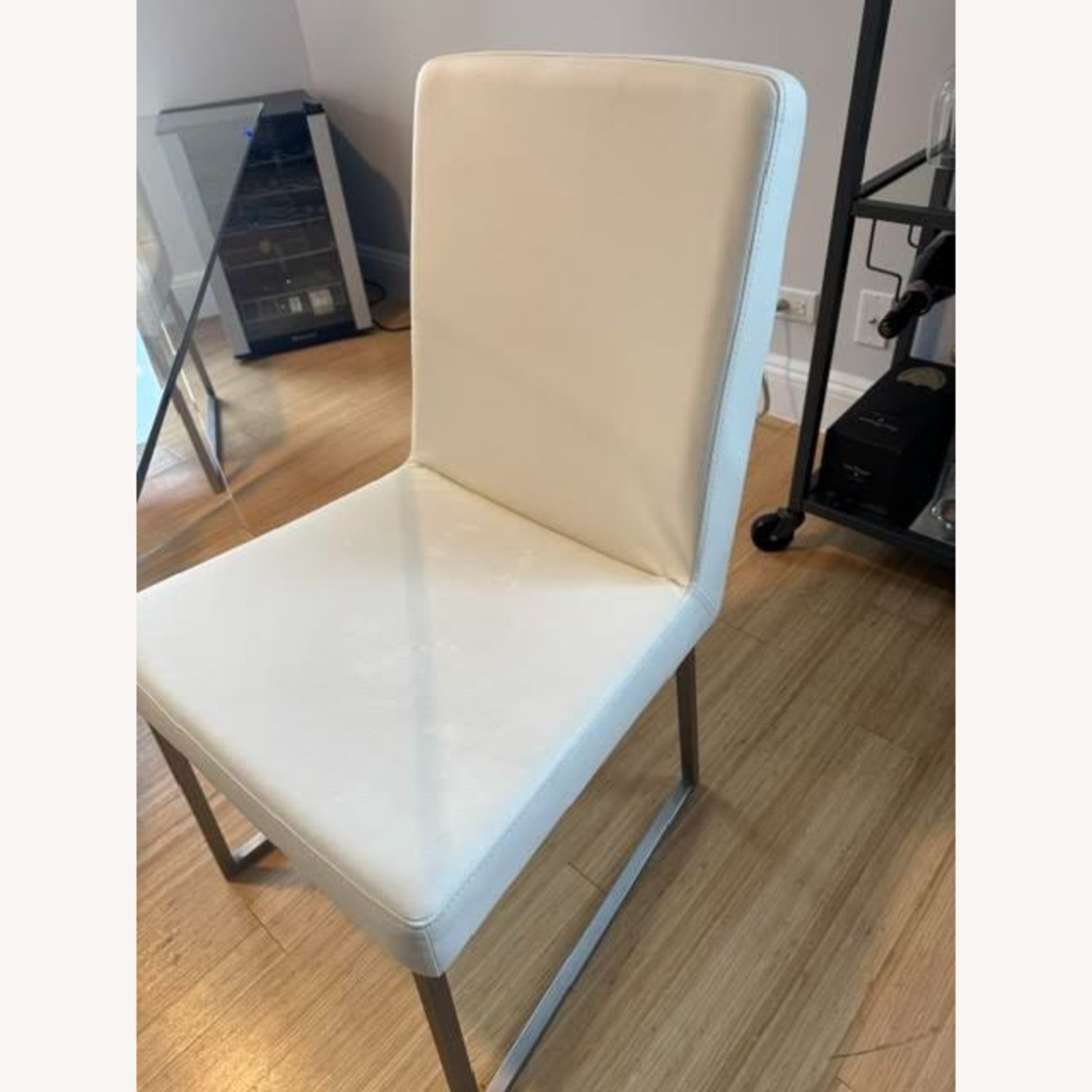 White Faux Leather Dining Chairs (6) - image-2