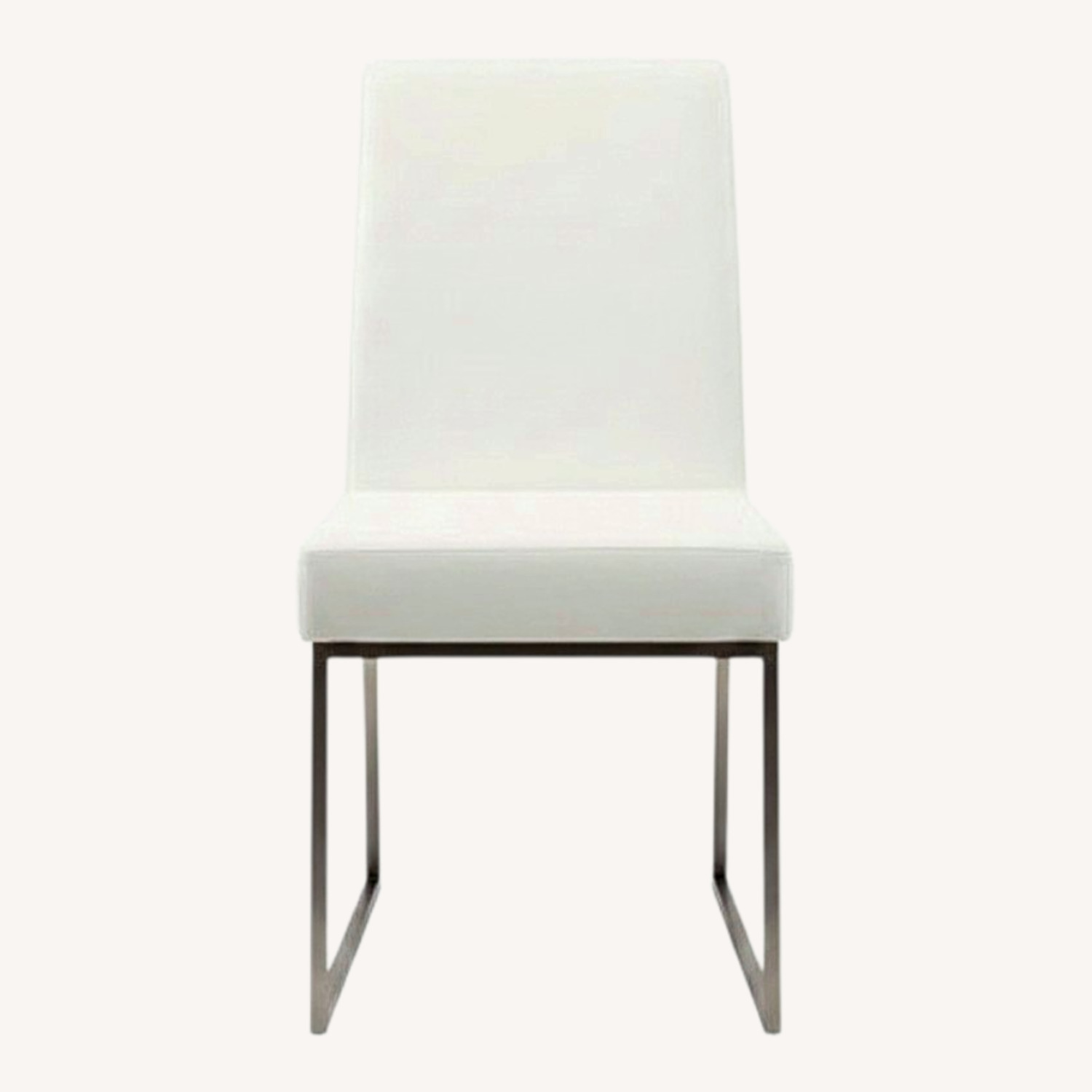White Faux Leather Dining Chairs (6) - image-0