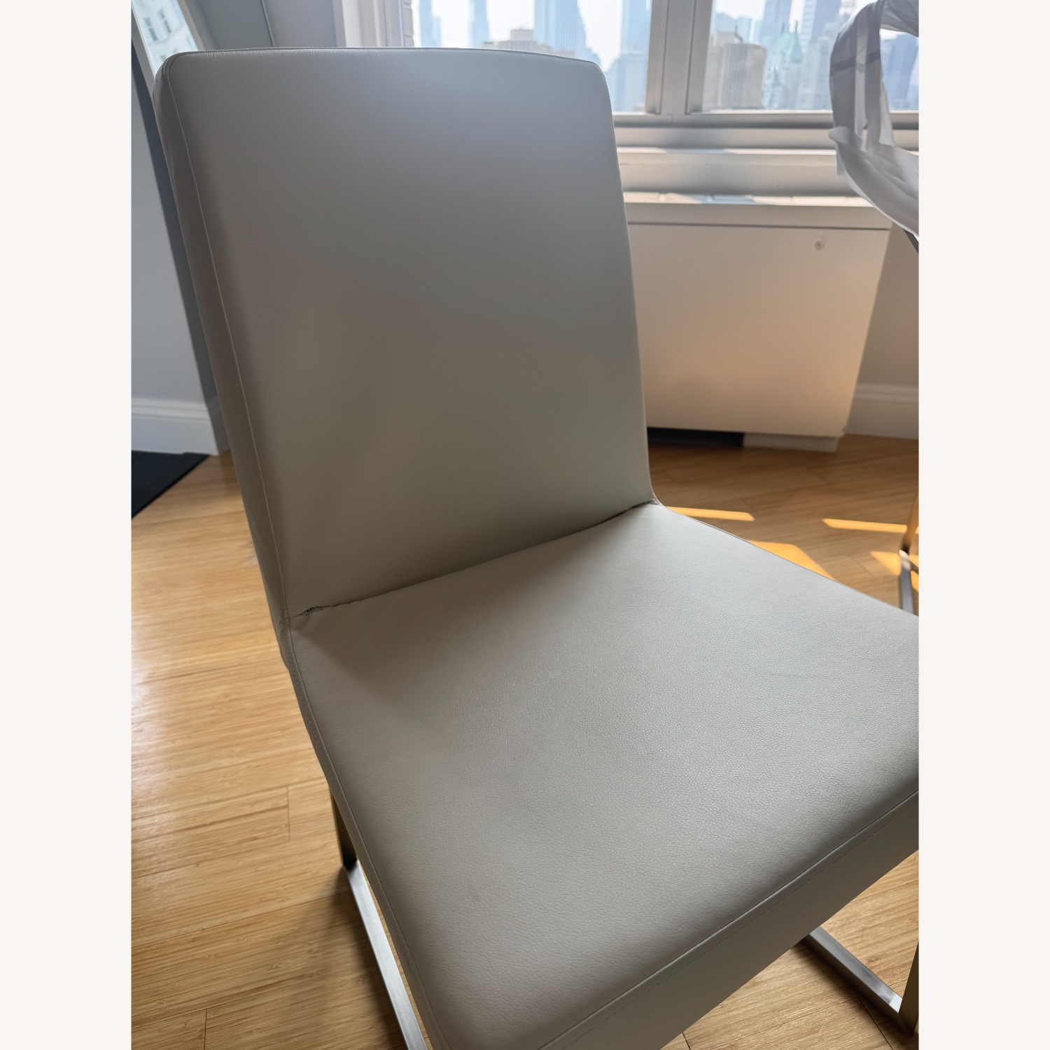 White Faux Leather Dining Chairs (6) - image-4