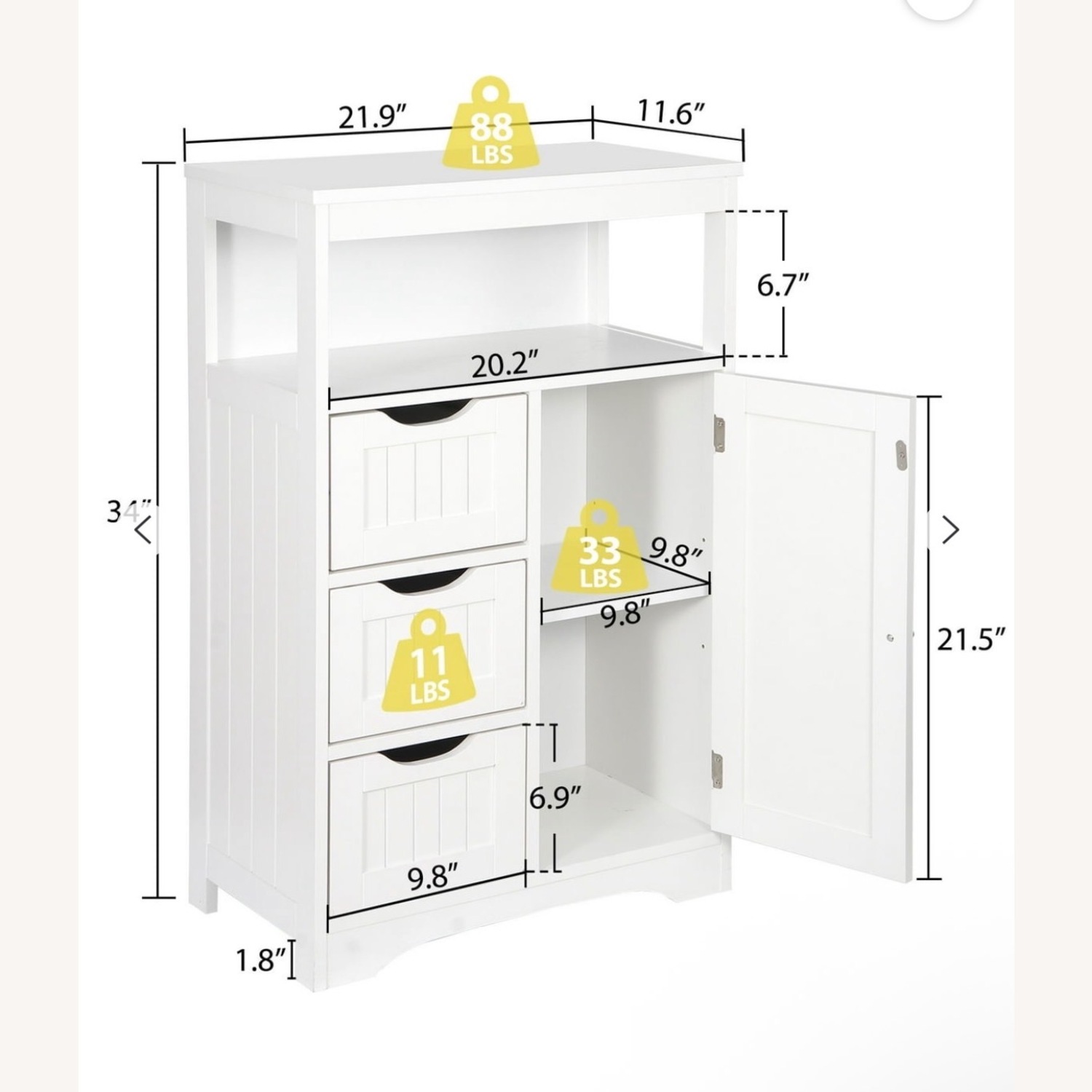 White Wood Armoire - image-2