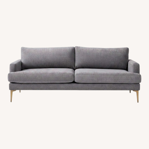 Used West Elm Andes Light Gray Velvet 2 Seater Sofa for sale on AptDeco