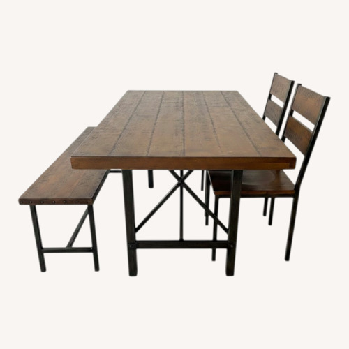 Used Value City Furniture Brown Dining Table Set for sale on AptDeco