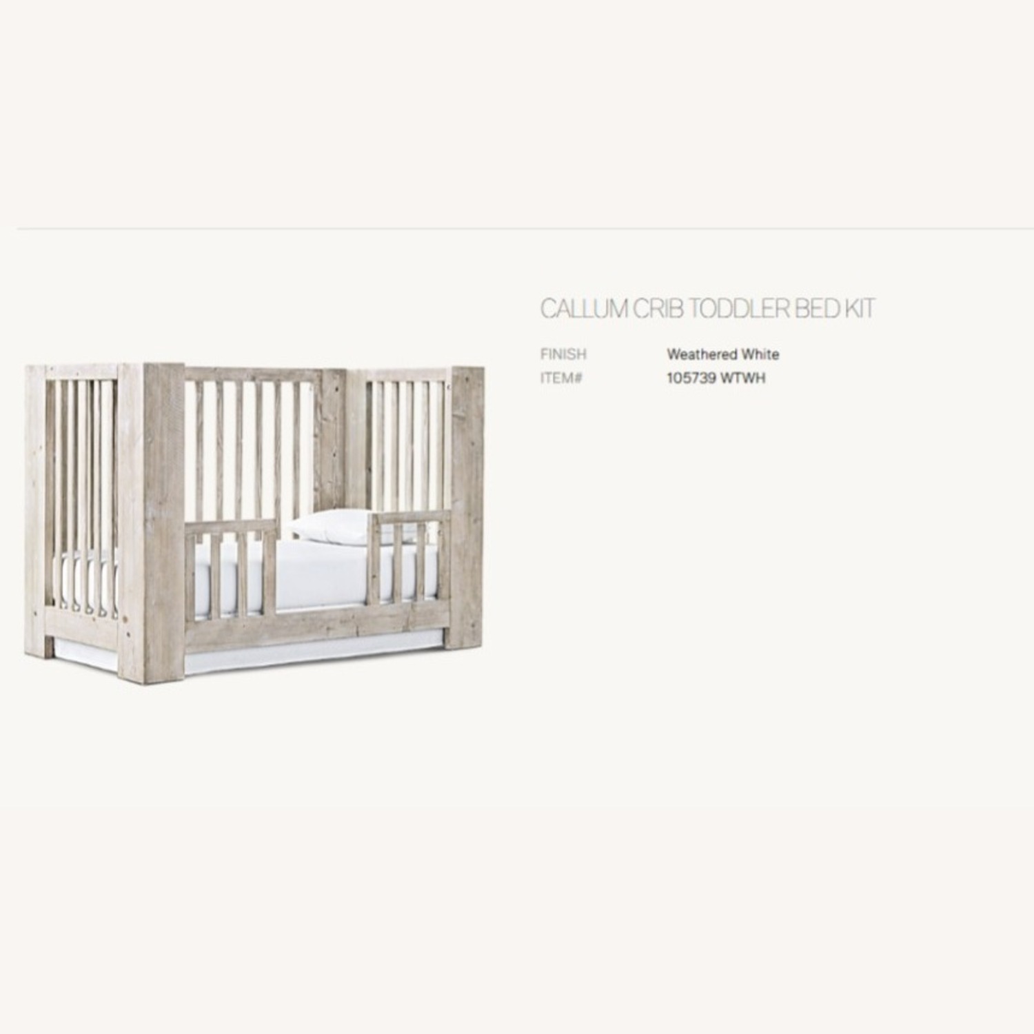 Restoration Hardware Callum Complete Nursery Set - Weathered White - image-4