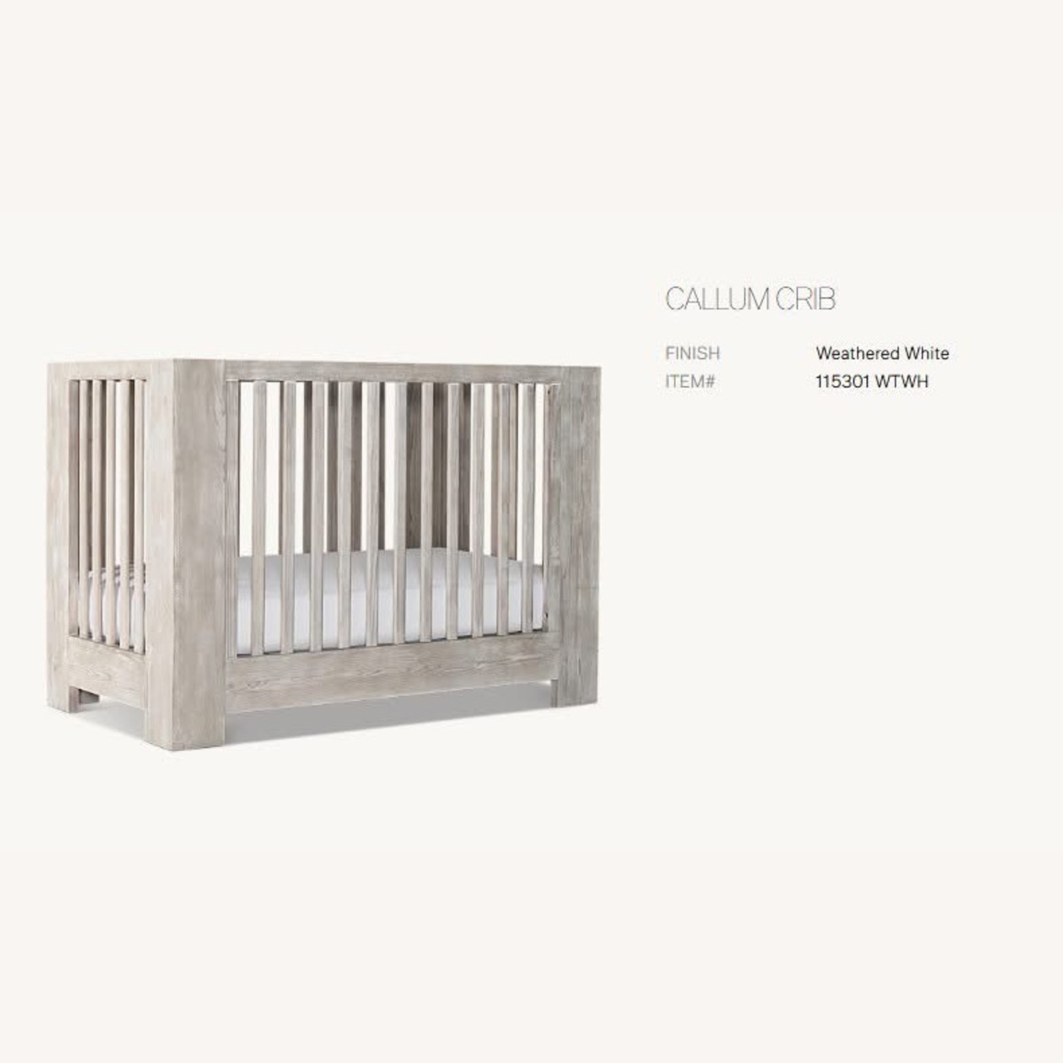 Restoration Hardware Callum Complete Nursery Set - Weathered White - image-10