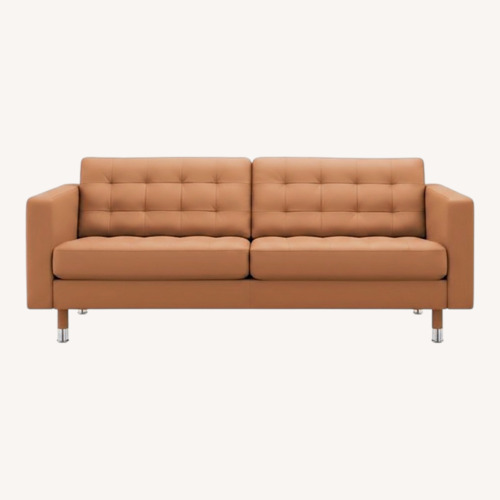 Used IKEA Morabo Light Brown Leather Loveseat for sale on AptDeco