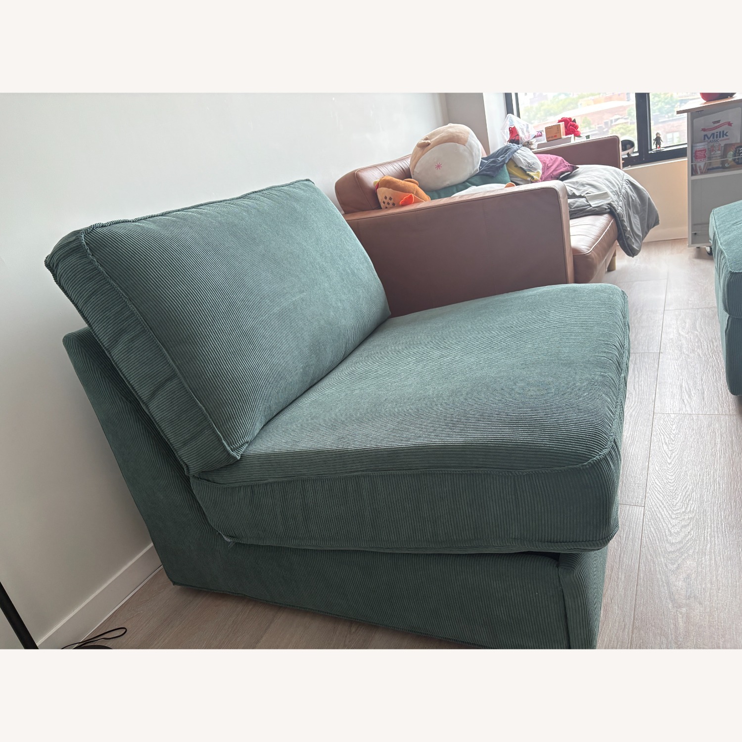IKEA Kivik Green Fabric Chaise Lounge - image-3