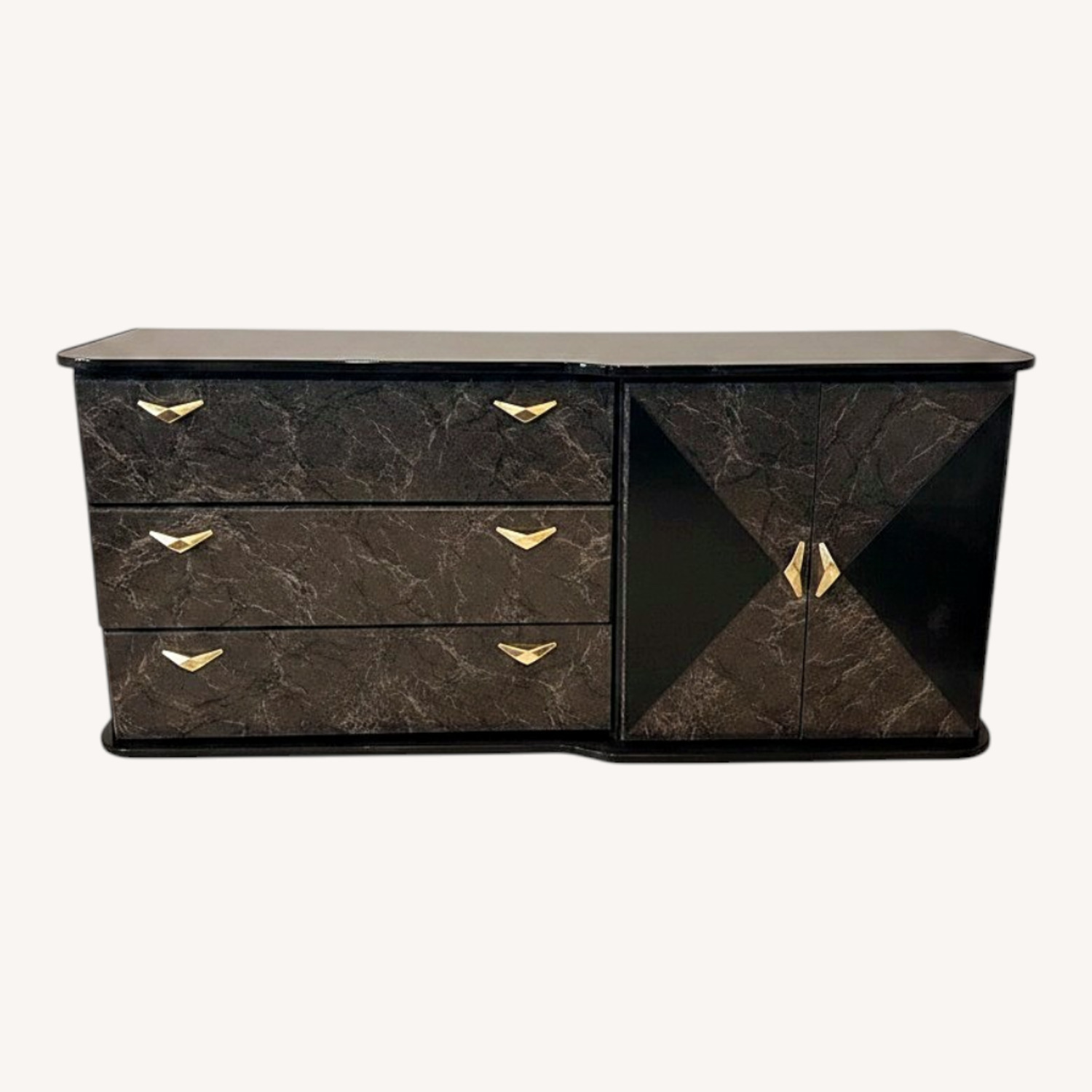 Vintage/Antique Finds Black Wood Dresser - image-0