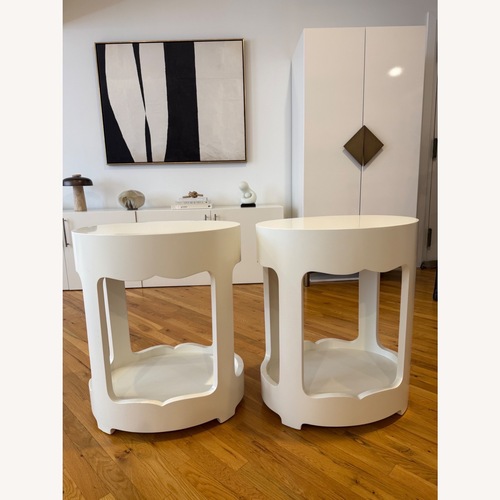 Used Beautiful White Bungalow 5 Brigitte side tables for sale on AptDeco