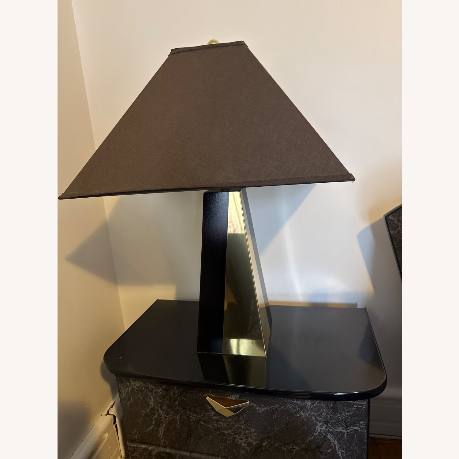 Vintage/Antique Finds Black Wood Table Lamp - image-1
