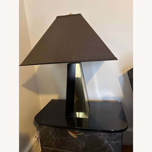 Used Vintage/Antique Finds Black Wood Table Lamp for sale on AptDeco