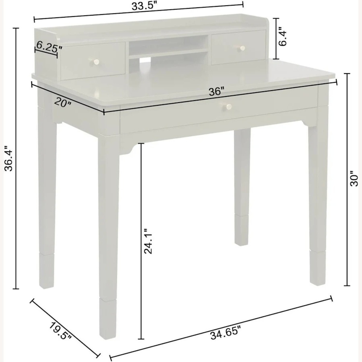 Target Black Keaton Desk with Hutch - image-3