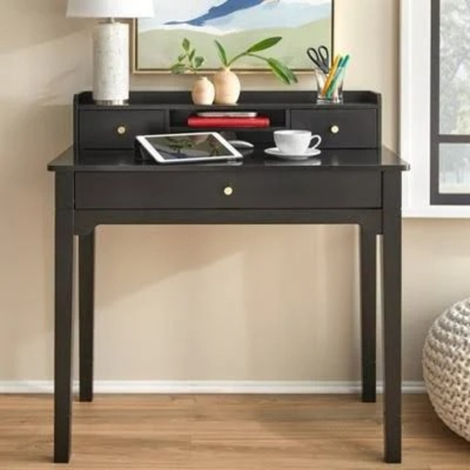 Target Black Keaton Desk with Hutch - image-2