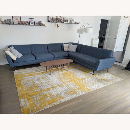 Used Joybird Hyland Blue Key Largo Denim L-Sectional for sale on AptDeco