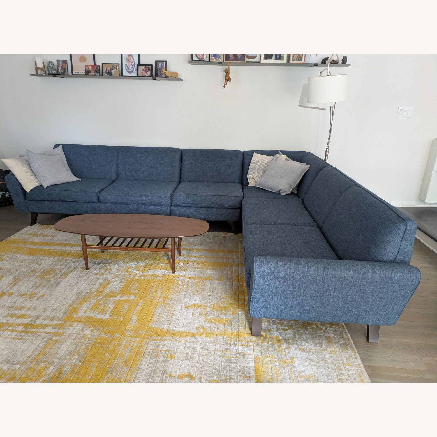 Joybird Hyland Blue Key Largo Denim L-Sectional - image-3