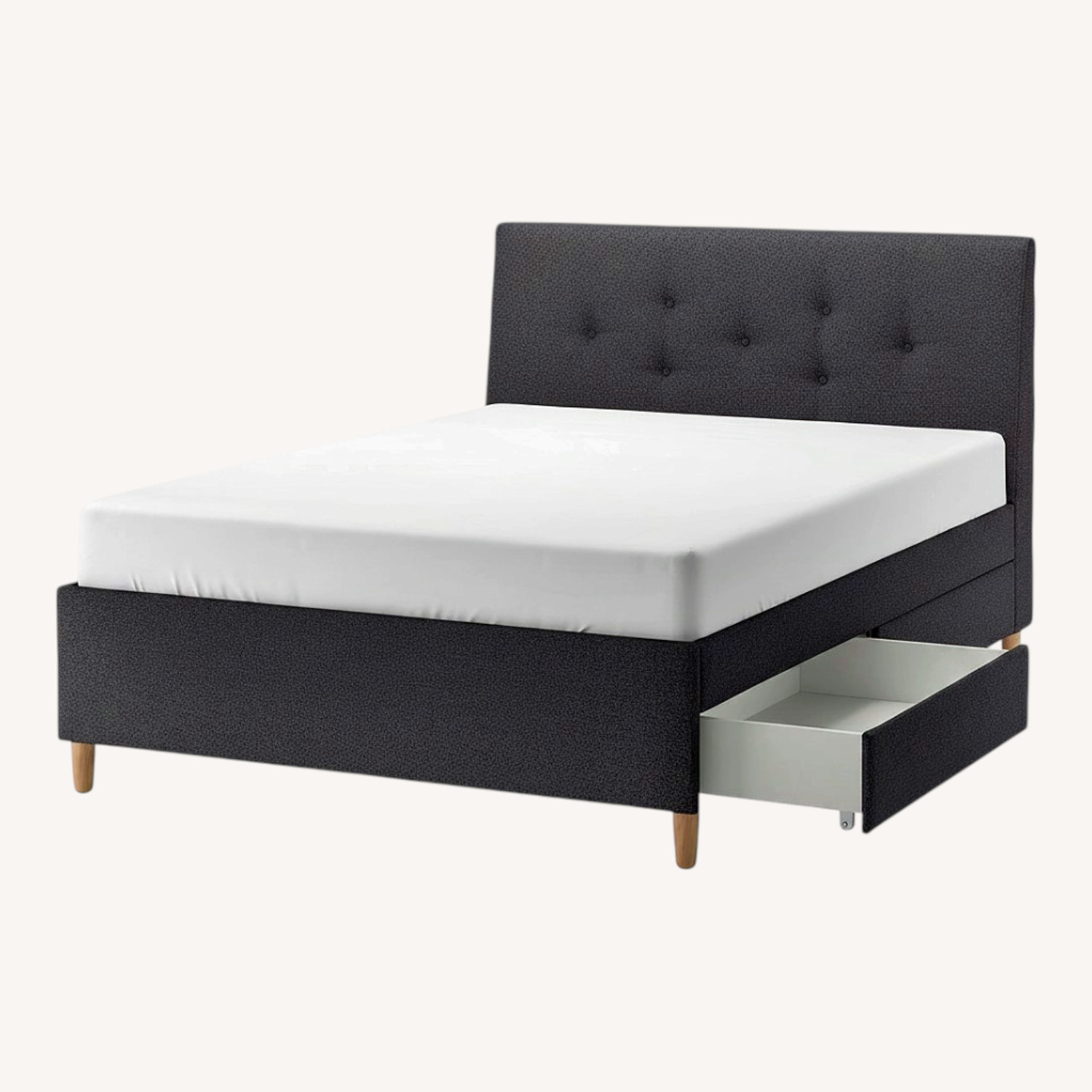IKEA Idanas Dark Gray Queen Bed - image-0