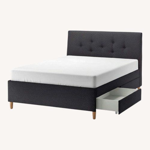 Used IKEA Idanas Dark Gray Queen Bed for sale on AptDeco