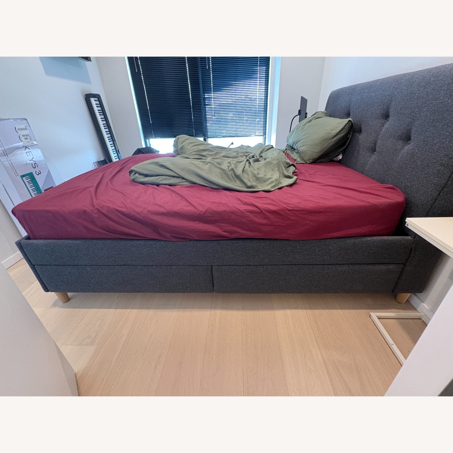 IKEA Idanas Dark Gray Queen Bed - image-3