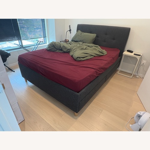 Used IKEA Idanas Dark Gray Queen Bed for sale on AptDeco