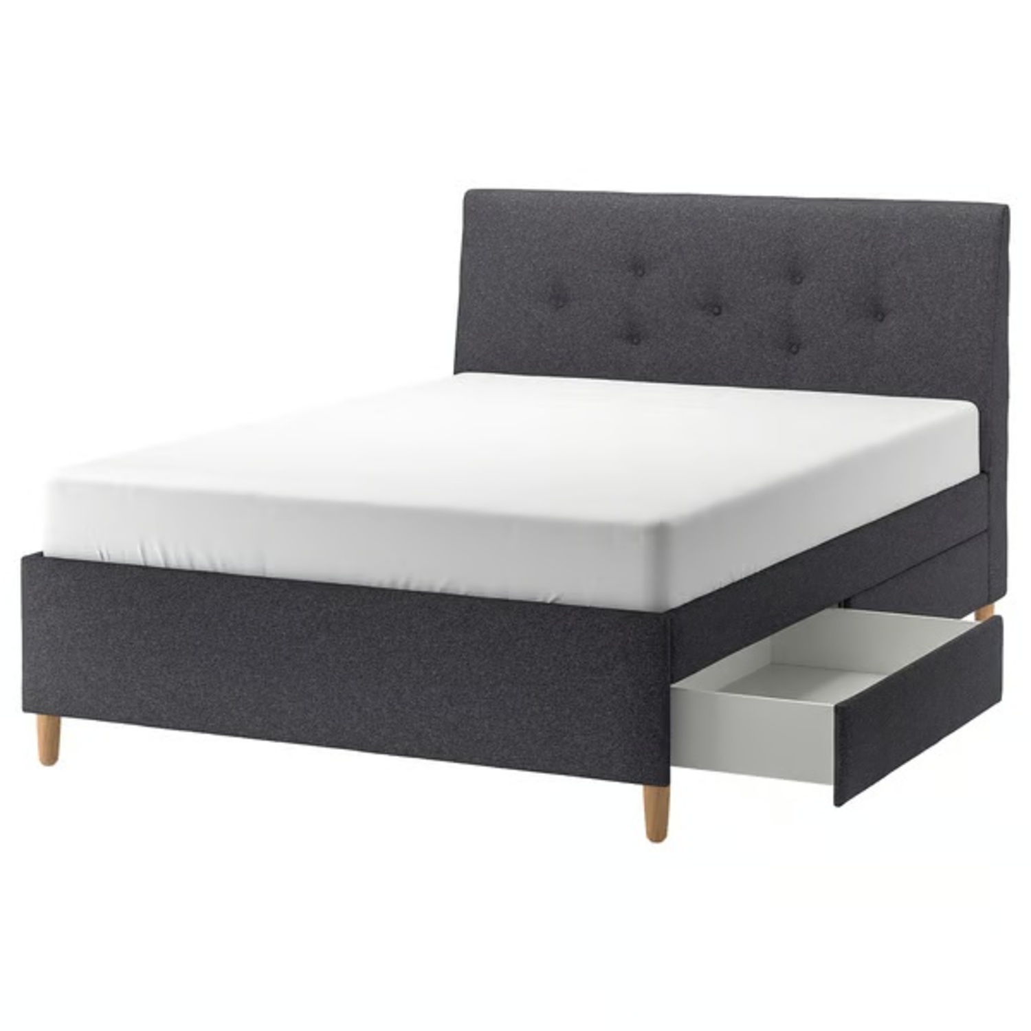 IKEA Idanas Dark Gray Queen Bed - image-7