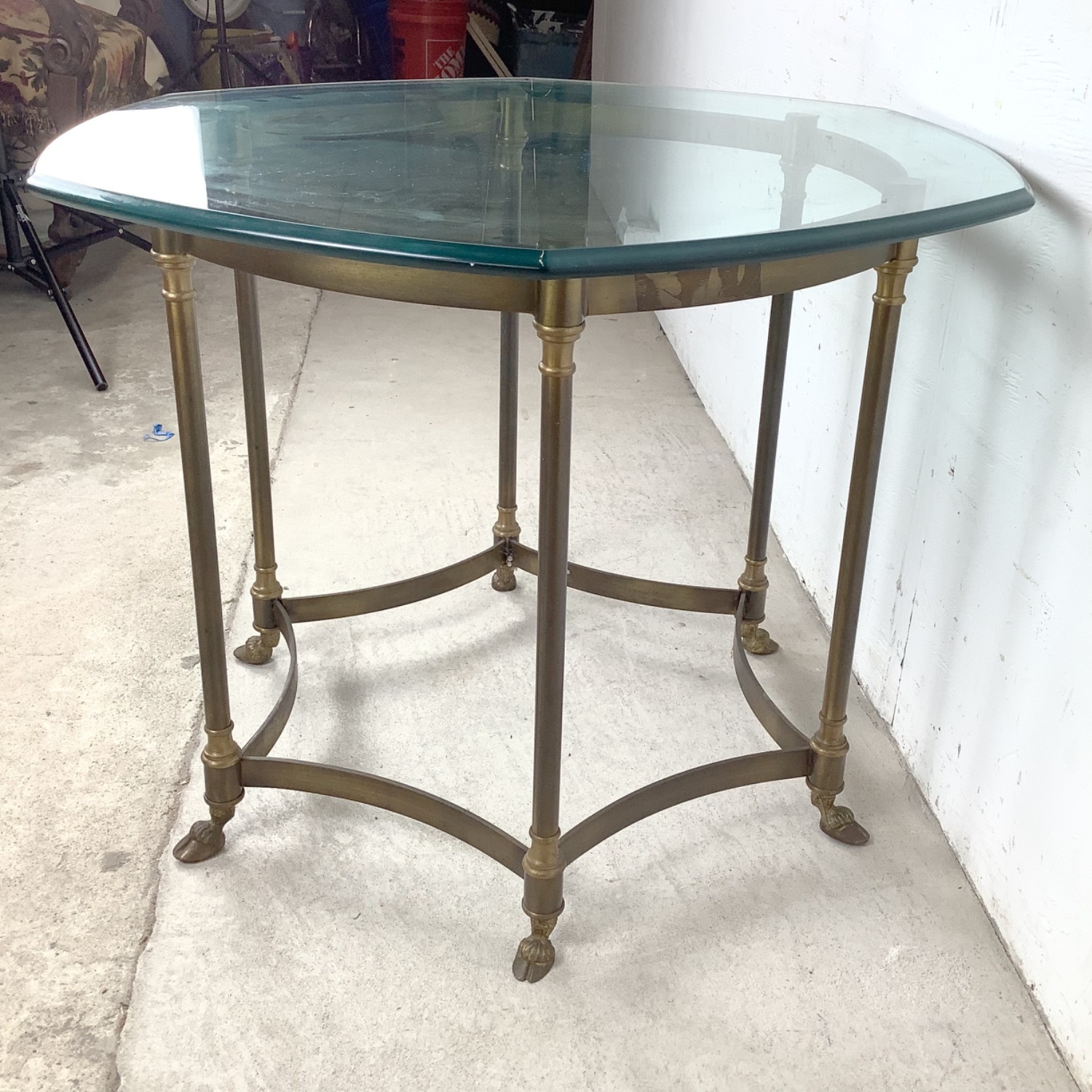 Vintage Brass Side Table, Style of La Barge - image-11