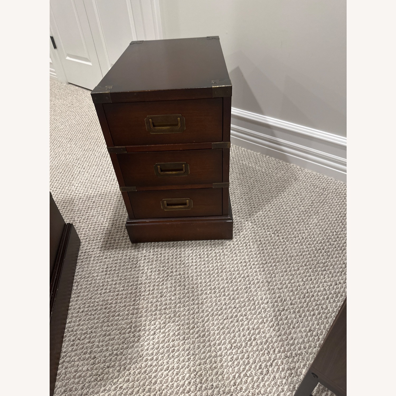 2x Antique End Tables With Drawers - image-2
