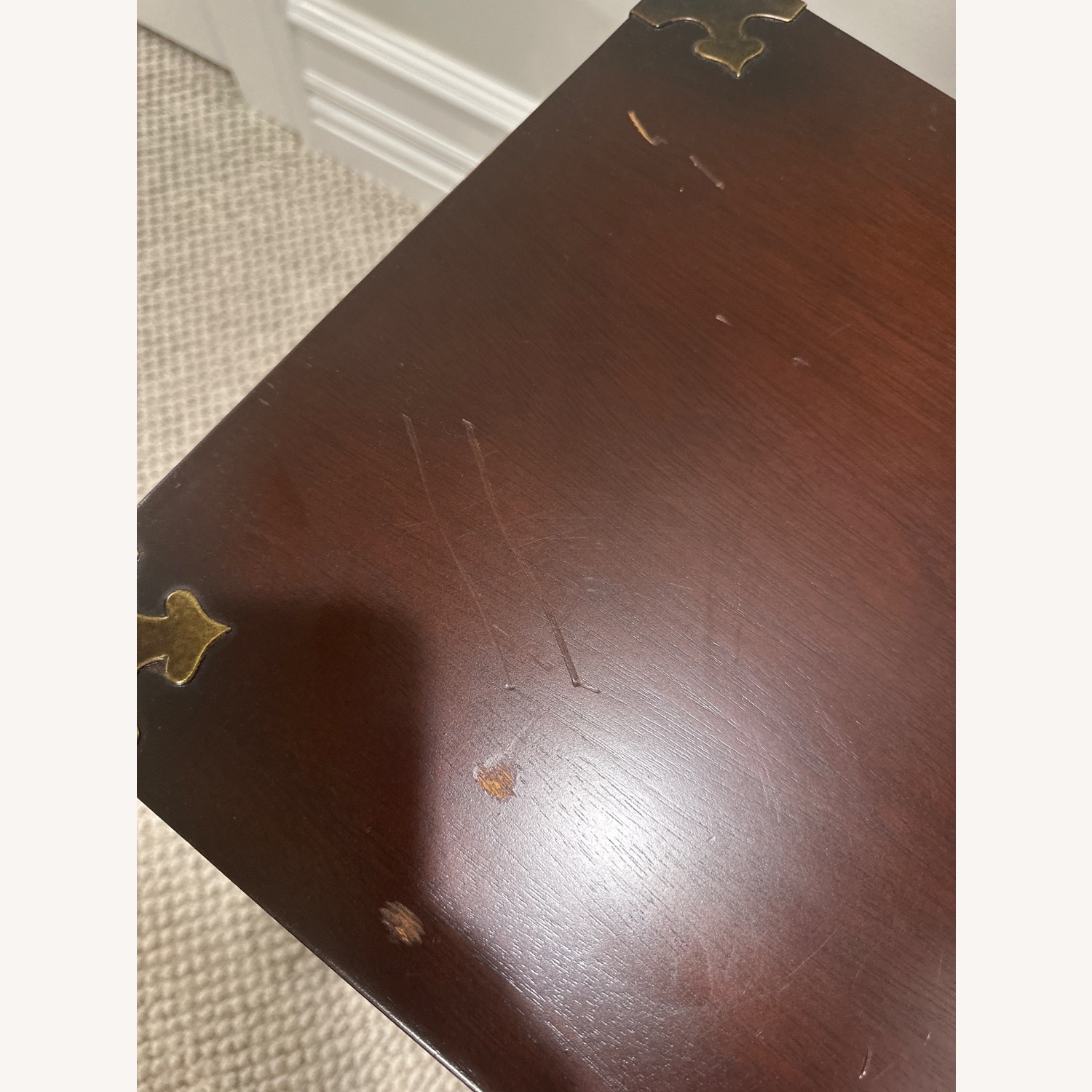 2x Antique End Tables With Drawers - image-4