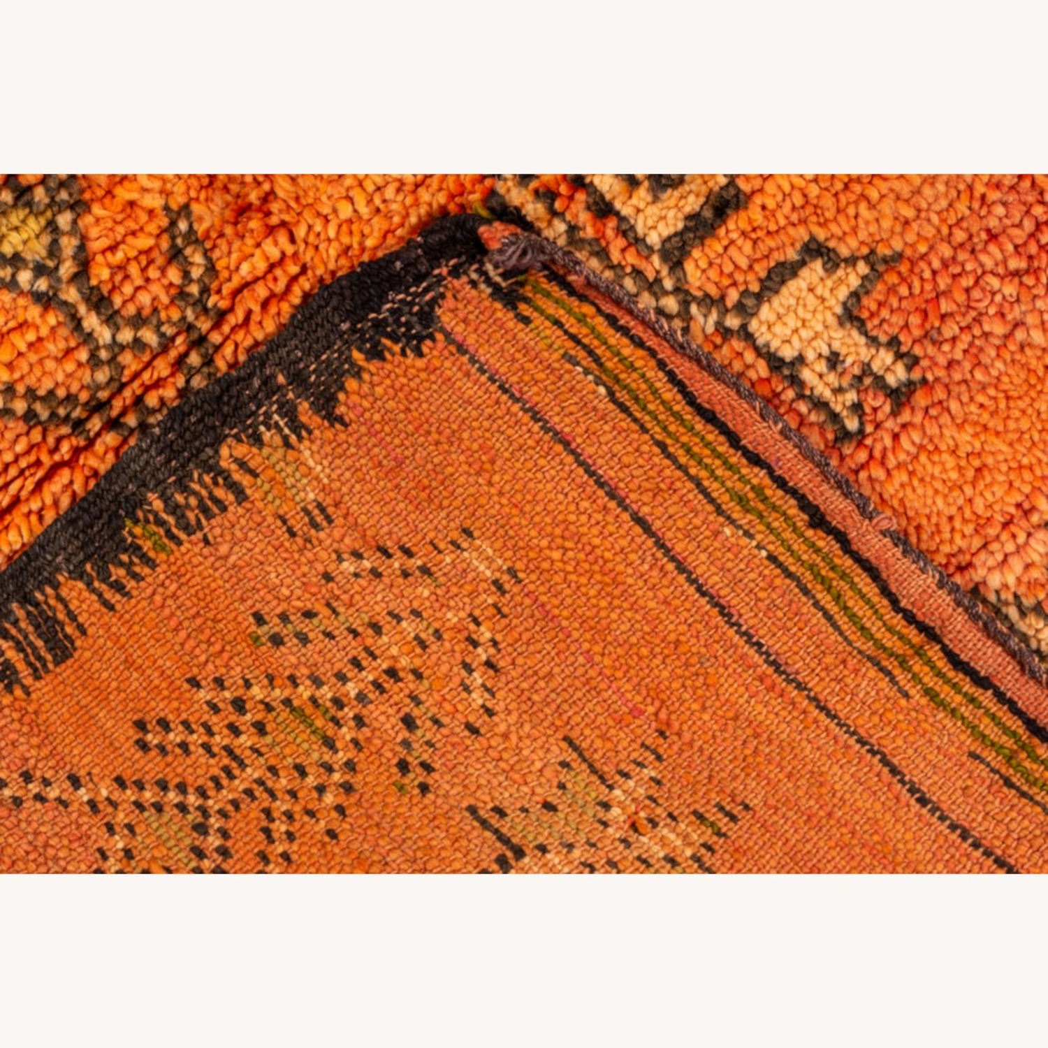 Mid Century Moroccan Orange Rug 7×11 - image-4