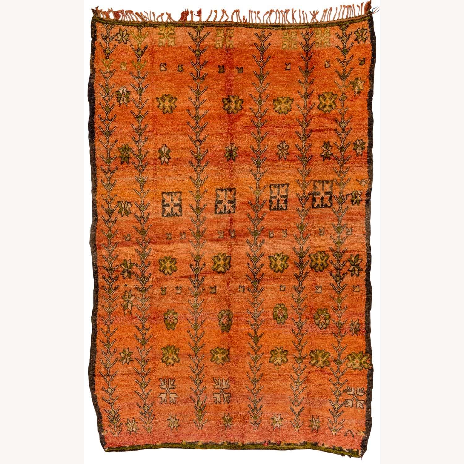 Mid Century Moroccan Orange Rug 7×11 - image-1