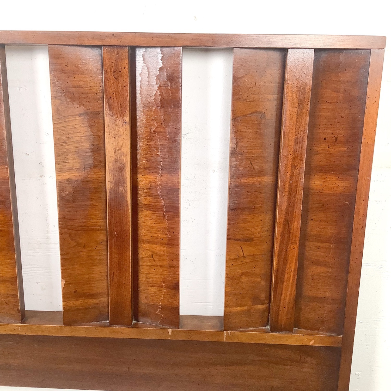 Mid-Century Walnut Vertical Slat Headboard- 60 in - image-6