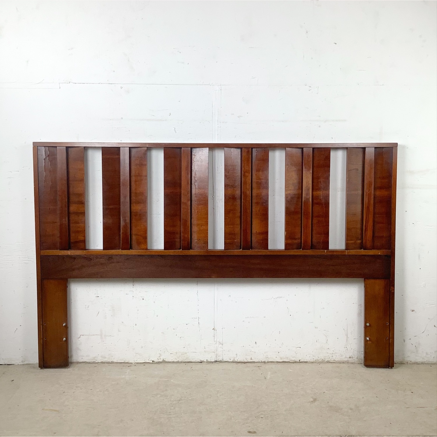 Mid-Century Walnut Vertical Slat Headboard- 60 in - image-2