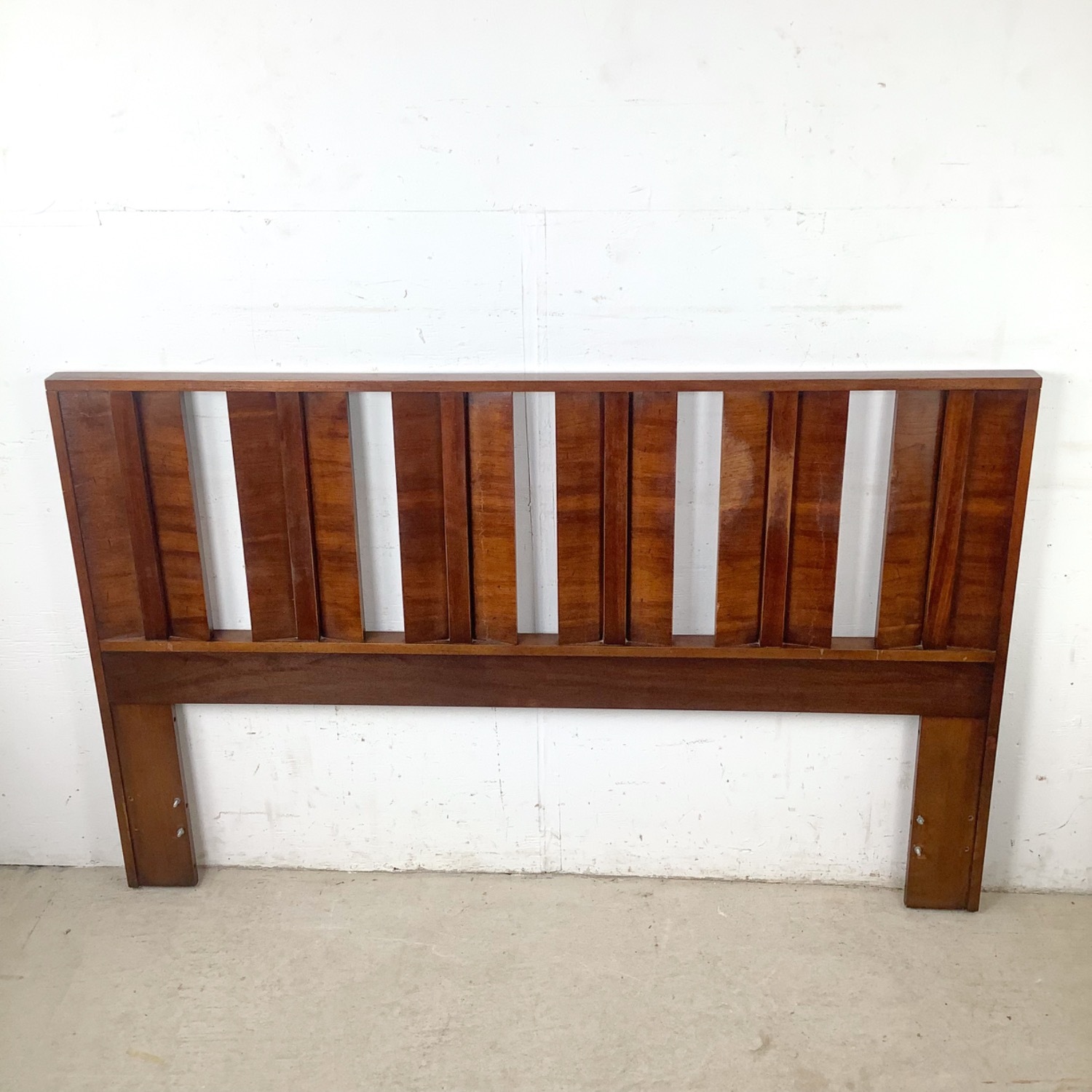 Mid-Century Walnut Vertical Slat Headboard- 60 in - image-4