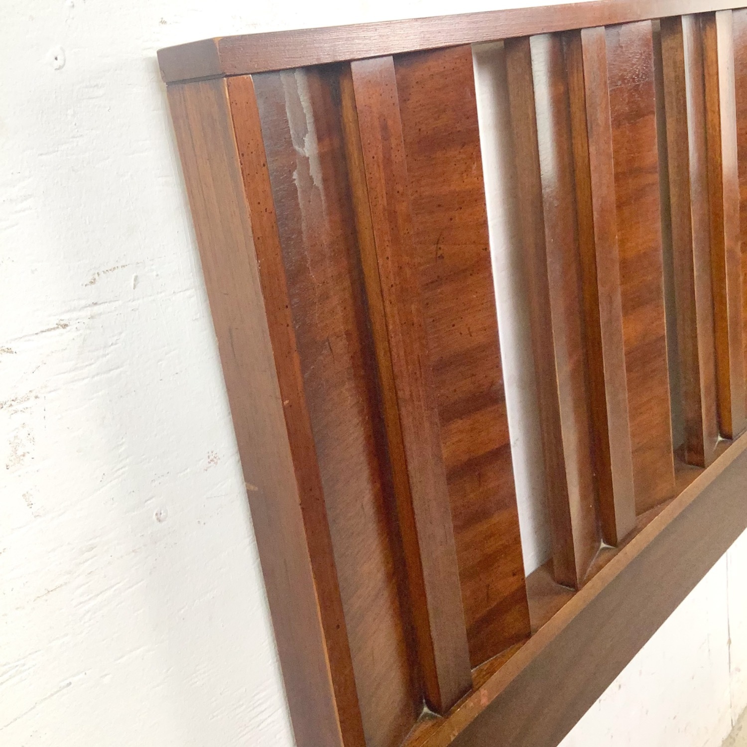 Mid-Century Walnut Vertical Slat Headboard- 60 in - image-10