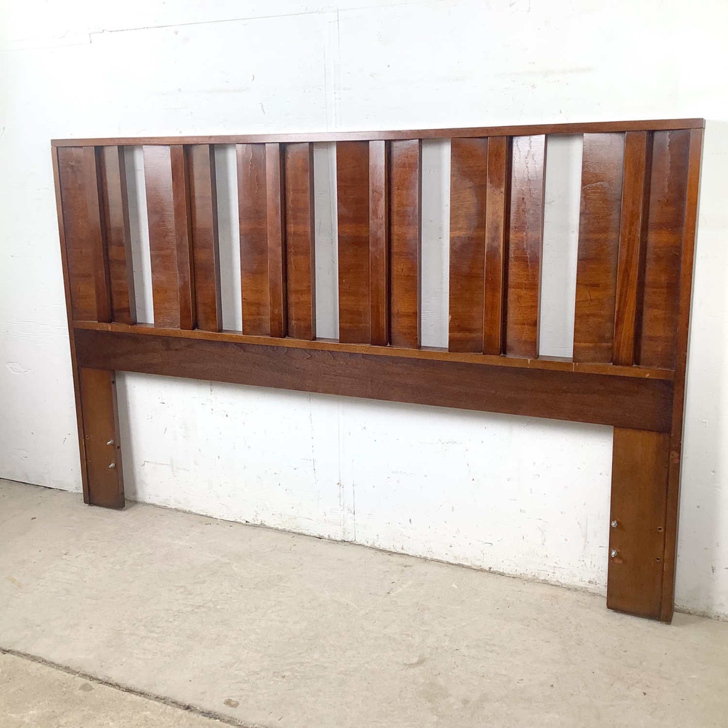 Mid-Century Walnut Vertical Slat Headboard- 60 in - image-3