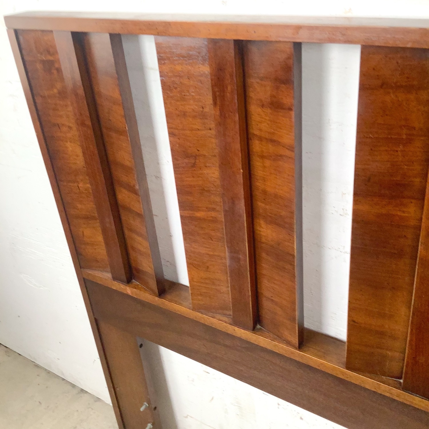 Mid-Century Walnut Vertical Slat Headboard- 60 in - image-9