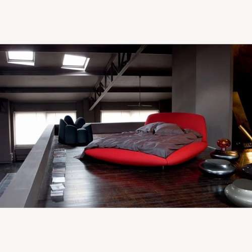 Used Roche Bobois Calisson Red Fabric King Bed for sale on AptDeco