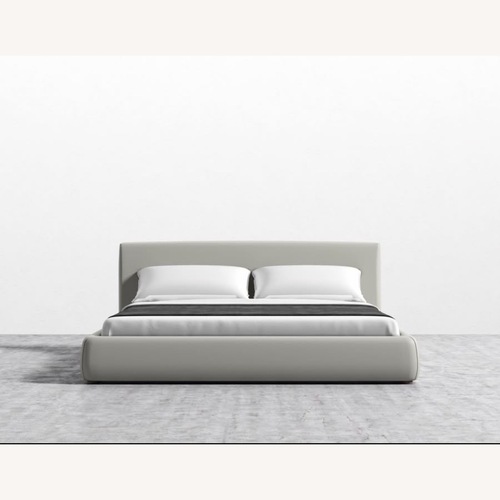 Used Rove Concepts Ophelia Taupe Microfiber Queen Bed for sale on AptDeco