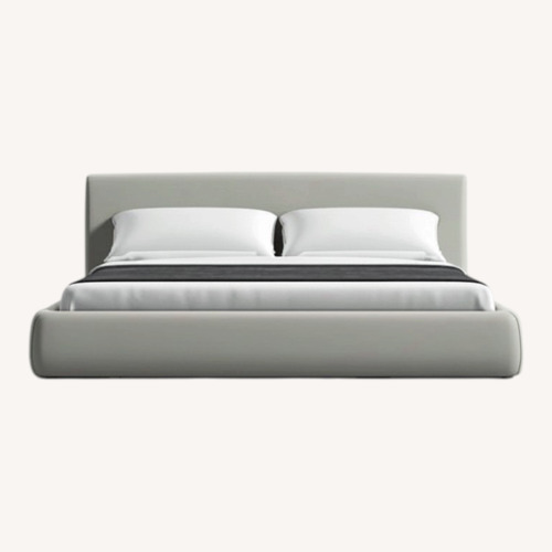 Used Rove Concepts Ophelia Taupe Microfiber Queen Bed for sale on AptDeco