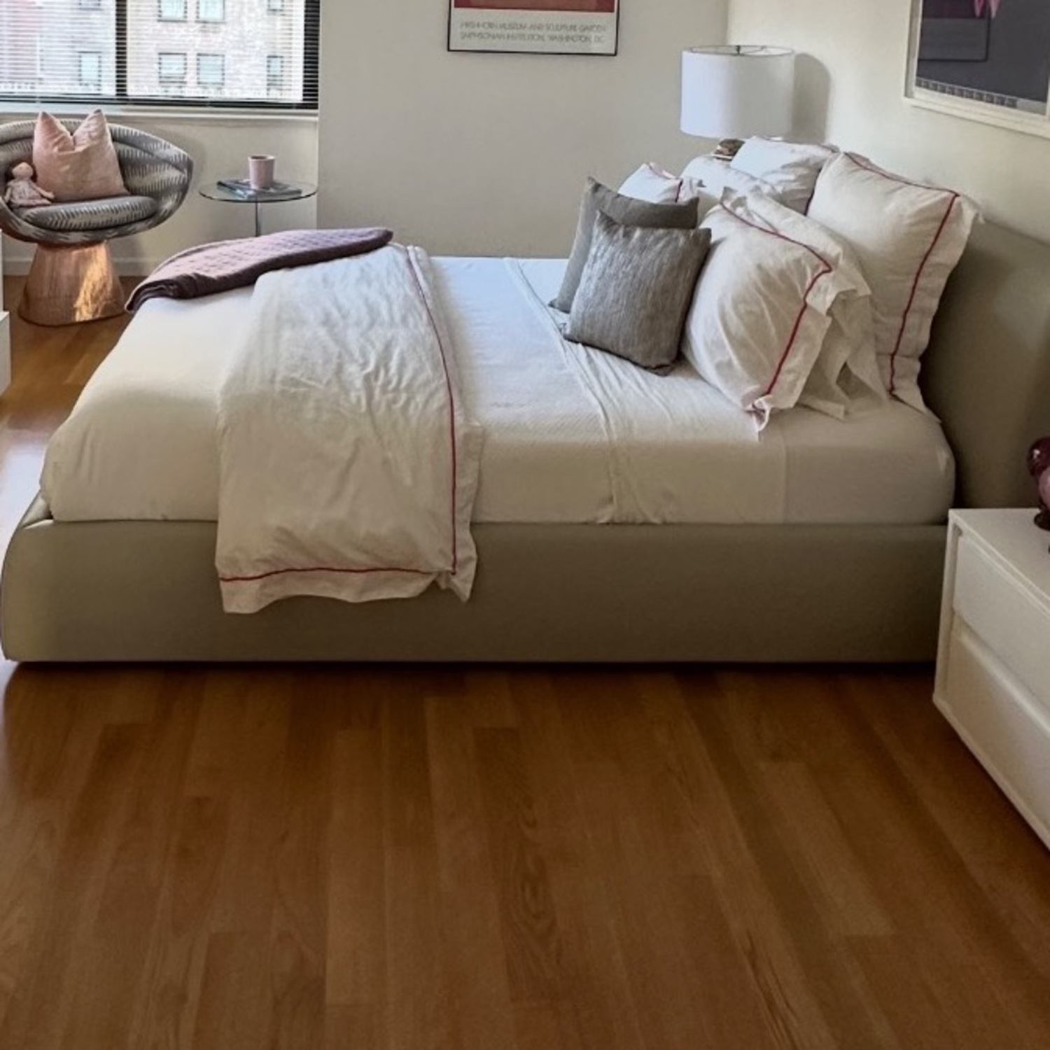 Rove Concepts Ophelia Taupe Microfiber Queen Bed - image-2