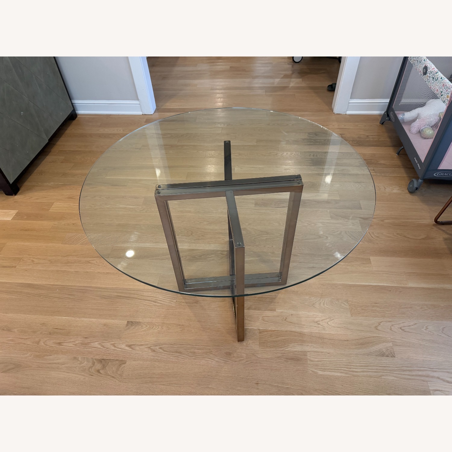CB2 Silverado 47" Round Brass Dining Table - image-3