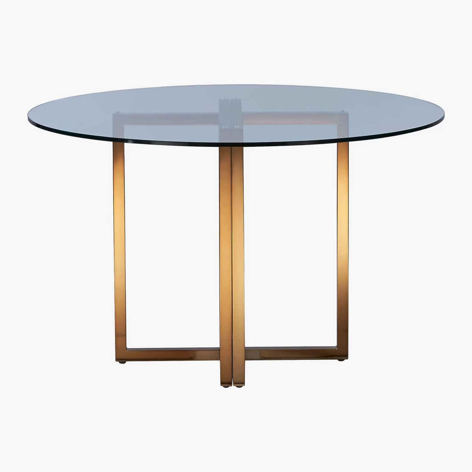 CB2 Silverado 47" Round Brass Dining Table - image-6