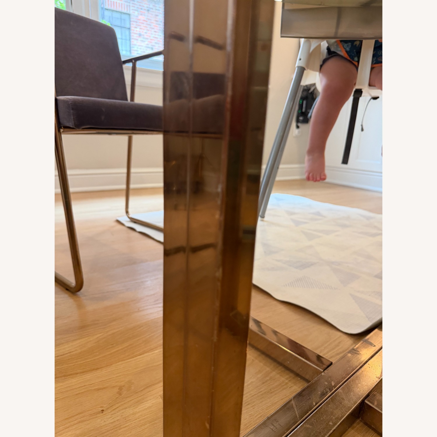 CB2 Silverado 47" Round Brass Dining Table - image-4