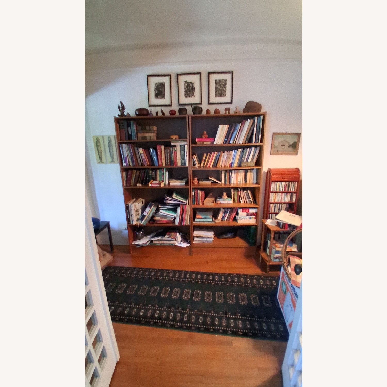 Vintage/Antique Light Brown Wood Bookcase - image-2